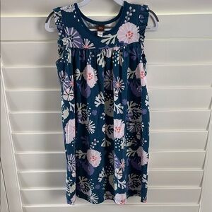 Floral Kids Dress in Blue and Pink